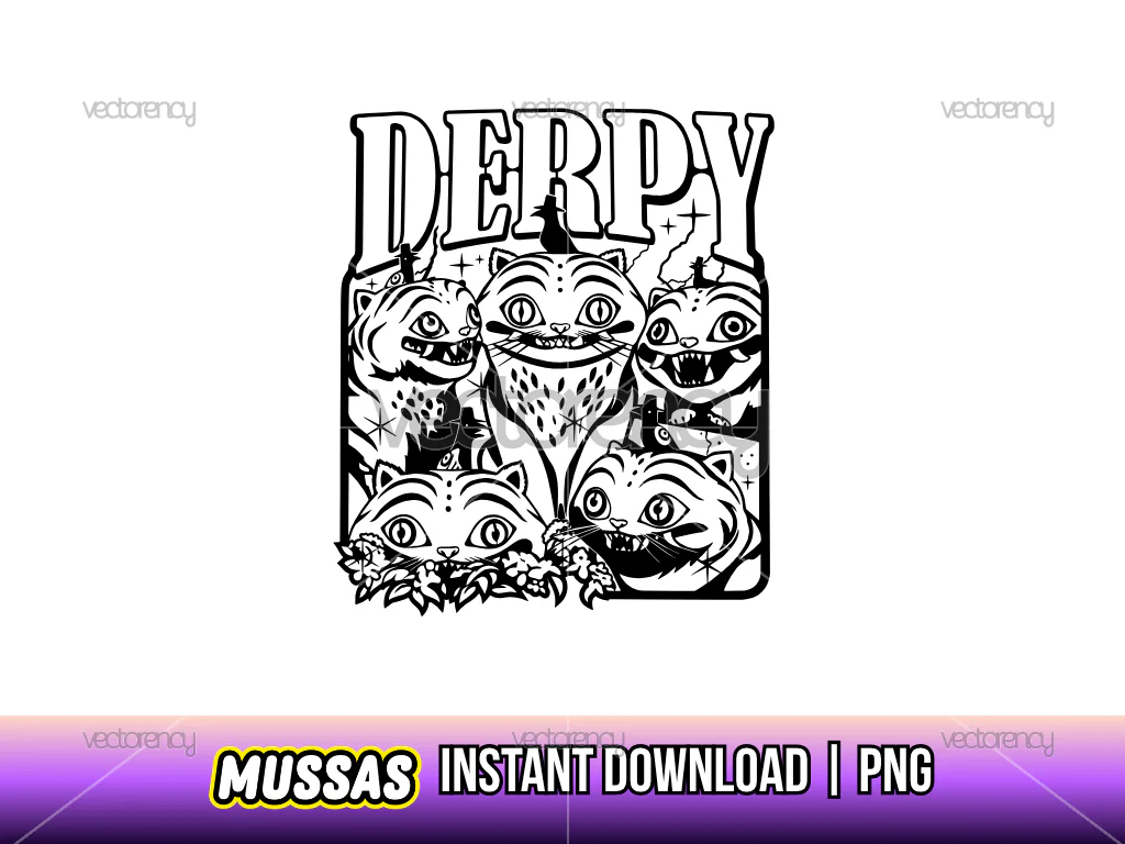 Huntrix Derpy Tiger SVG Vector, Kpop Demon Hunters Tiger Clipart, Cute Demon PNG
