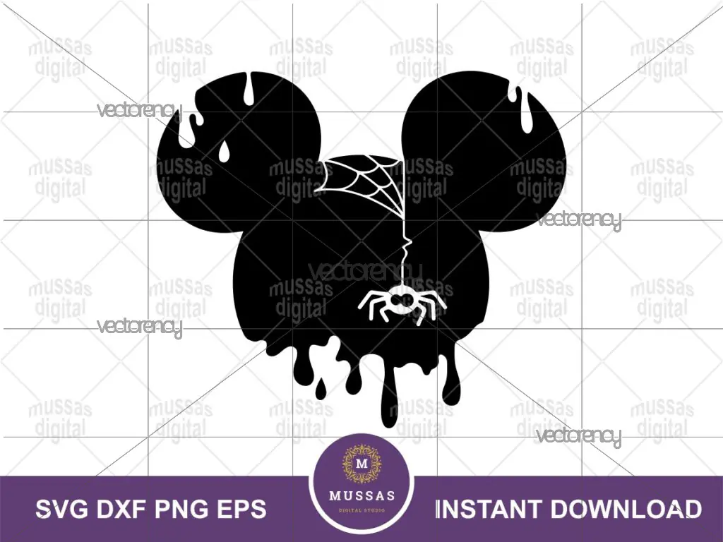 Mickey Halloween Disneyland SVG Ears Outline Silhouette Clipart