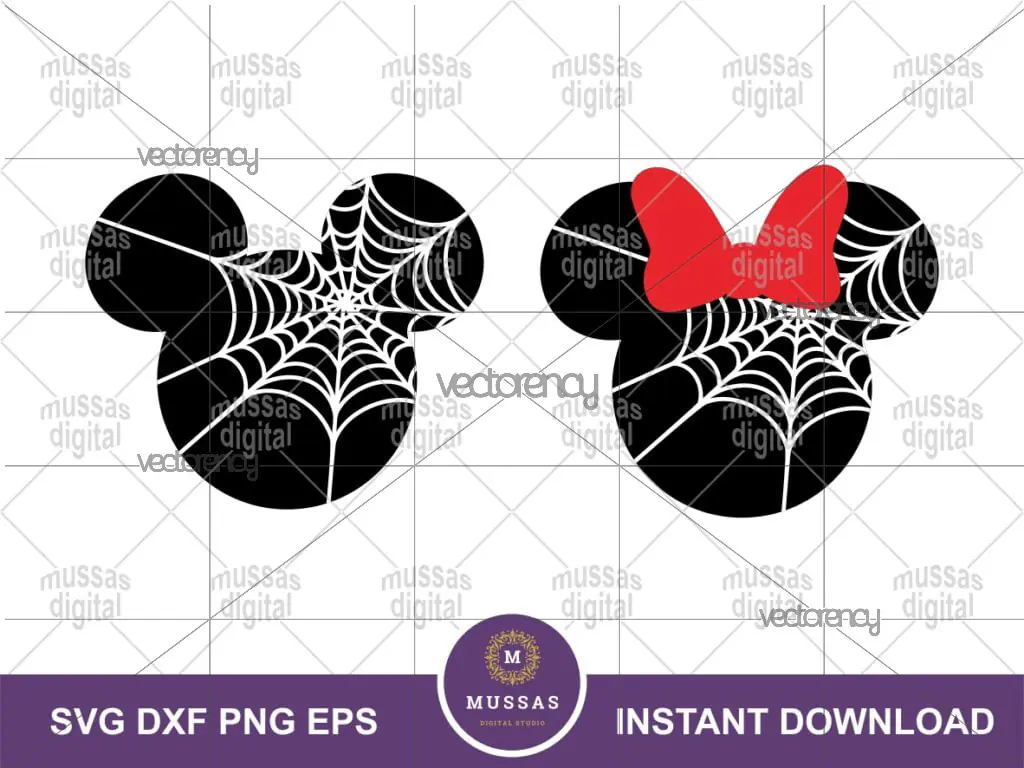 Mickey Minnie Halloween Head SVG, Disney Layered File Cutting