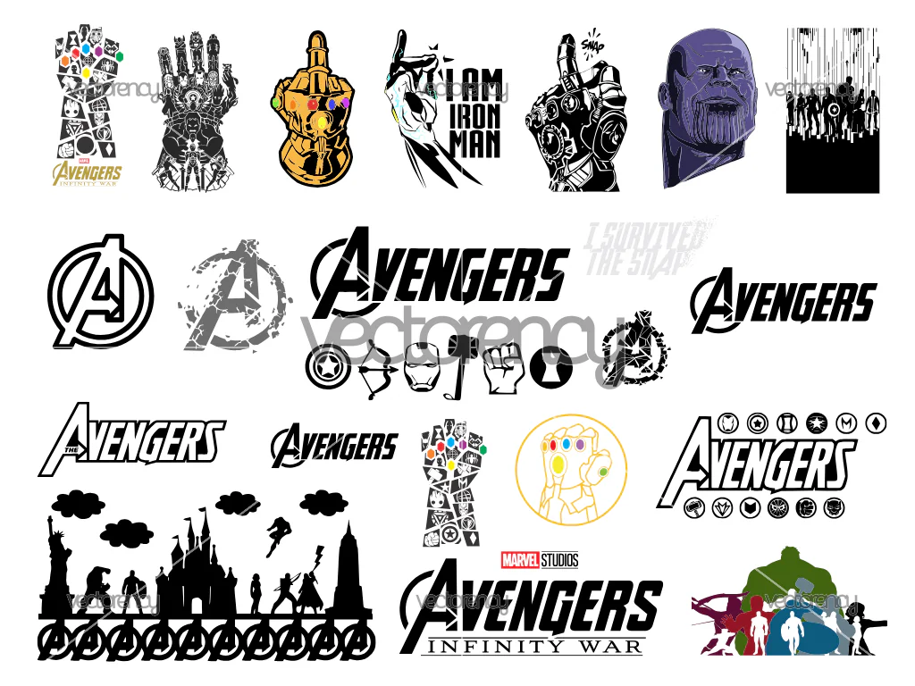 Avengers Movies SVG Bundle EPS PNG
