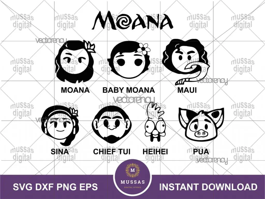 Disney Moana SVG Moana Character Line SVG