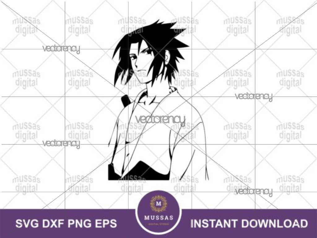 Sasuke Uchiha SVG Naruto Anime Cricut, PNG, DXF ESP Vector