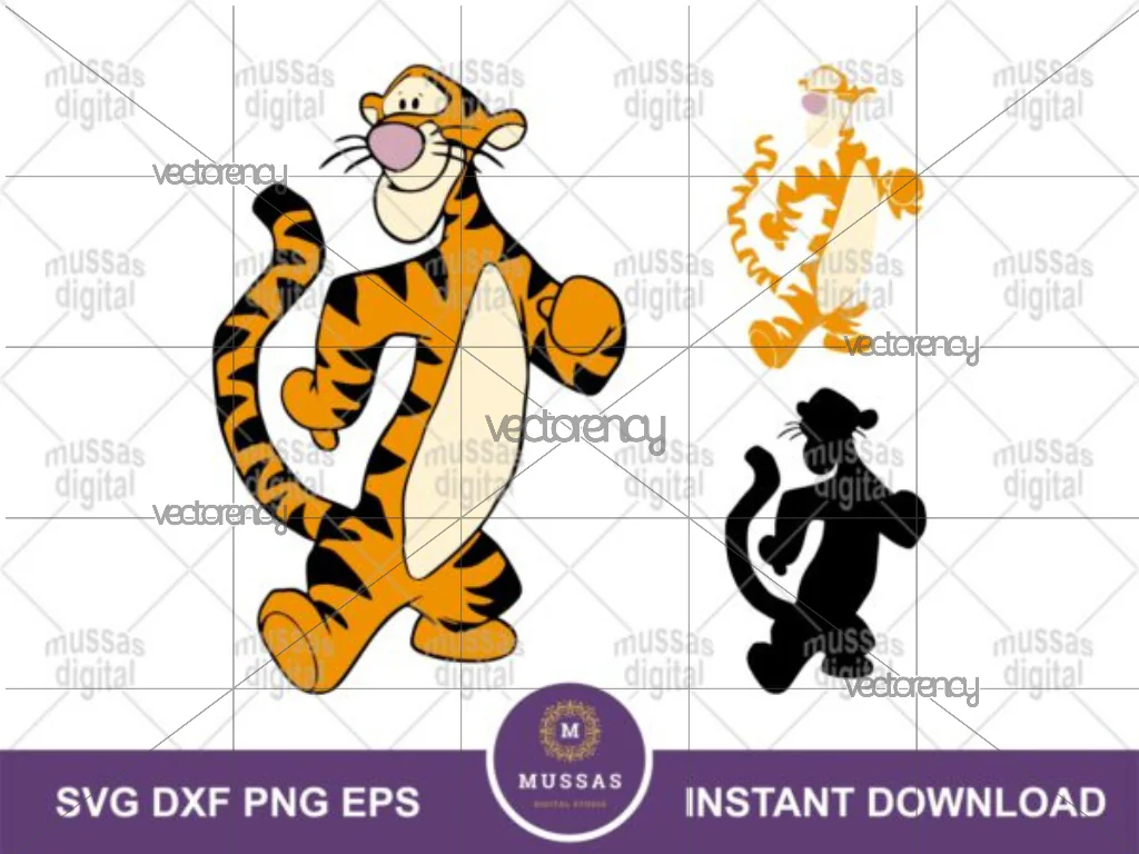 Tigger SVG Layered, Tigger Clipart