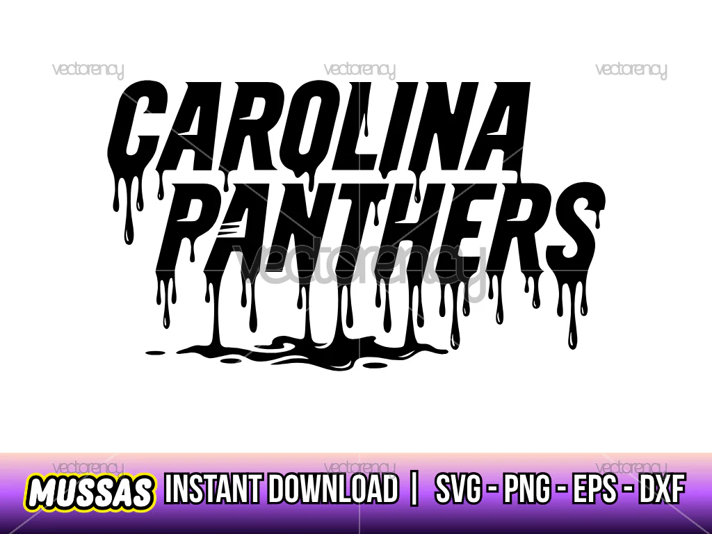 Carolina Panthers NFL SVG Logo Drip Cut File Sticker