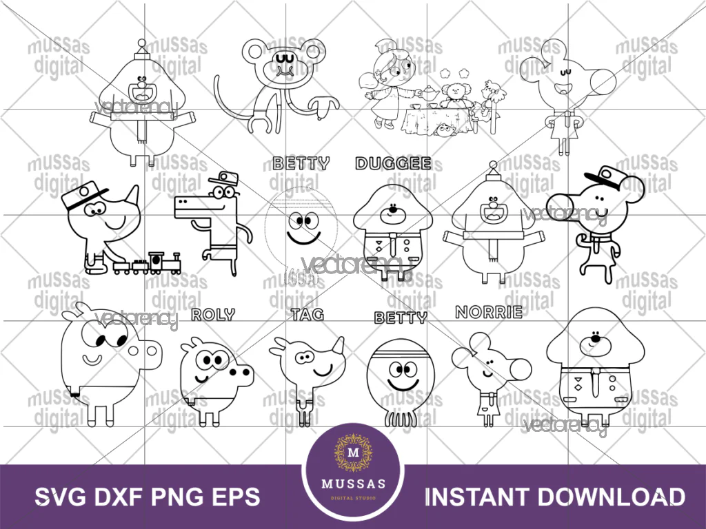 Hey Duggee Outline Vector Hey Duggee PNG SVG Cricut Cut File