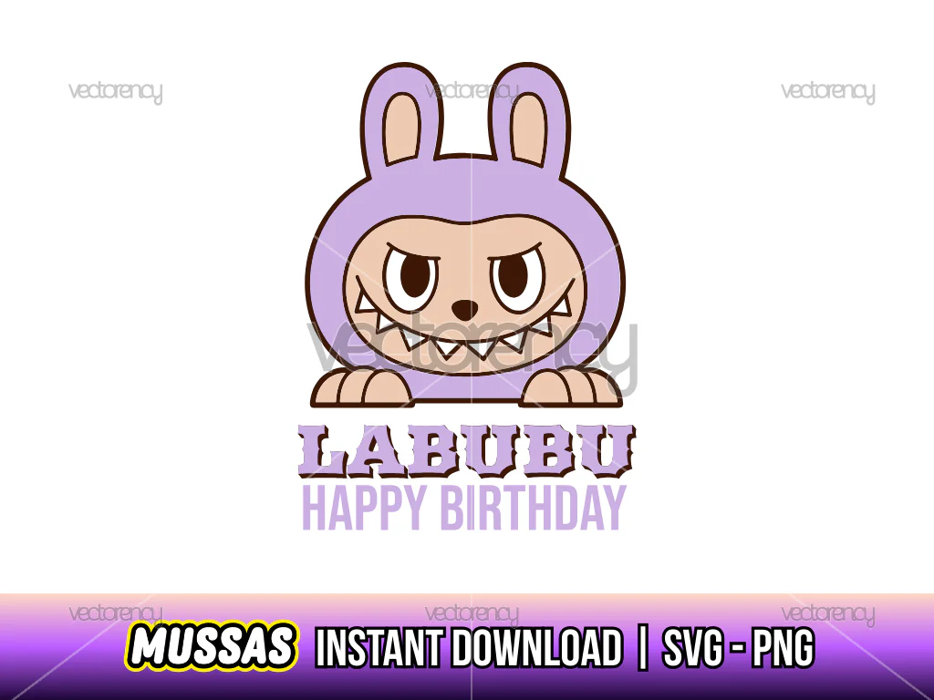 Labubu Happy Birthday SVG PNG