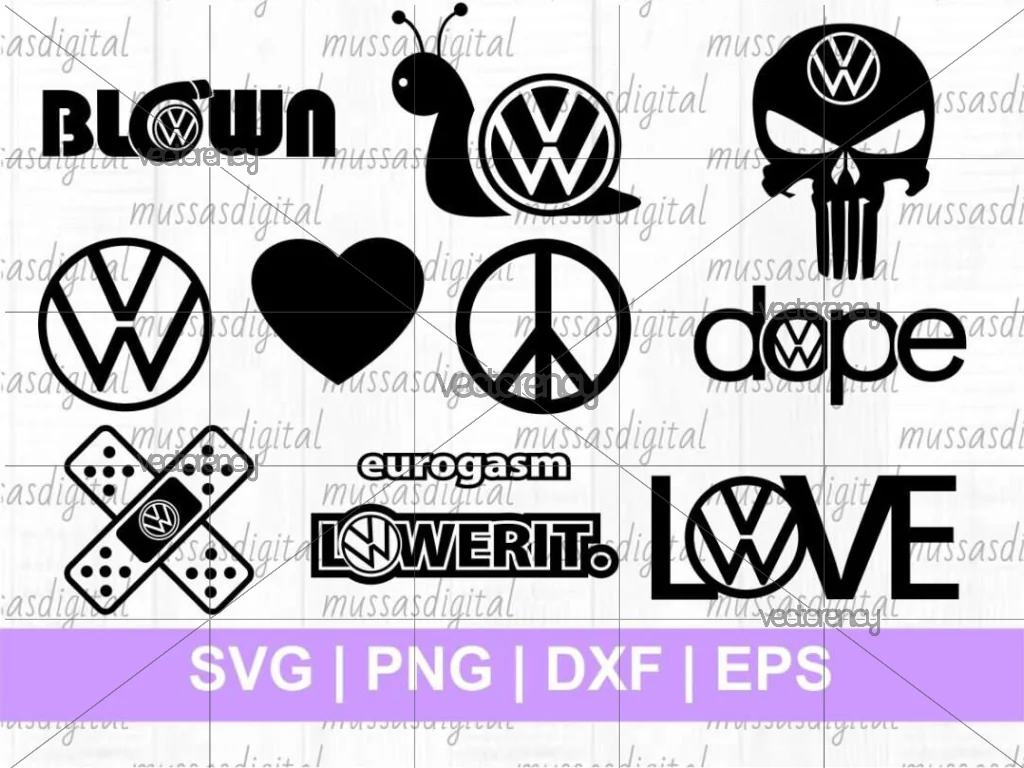 Vinyl Decals VW Logo SVG Cut Files