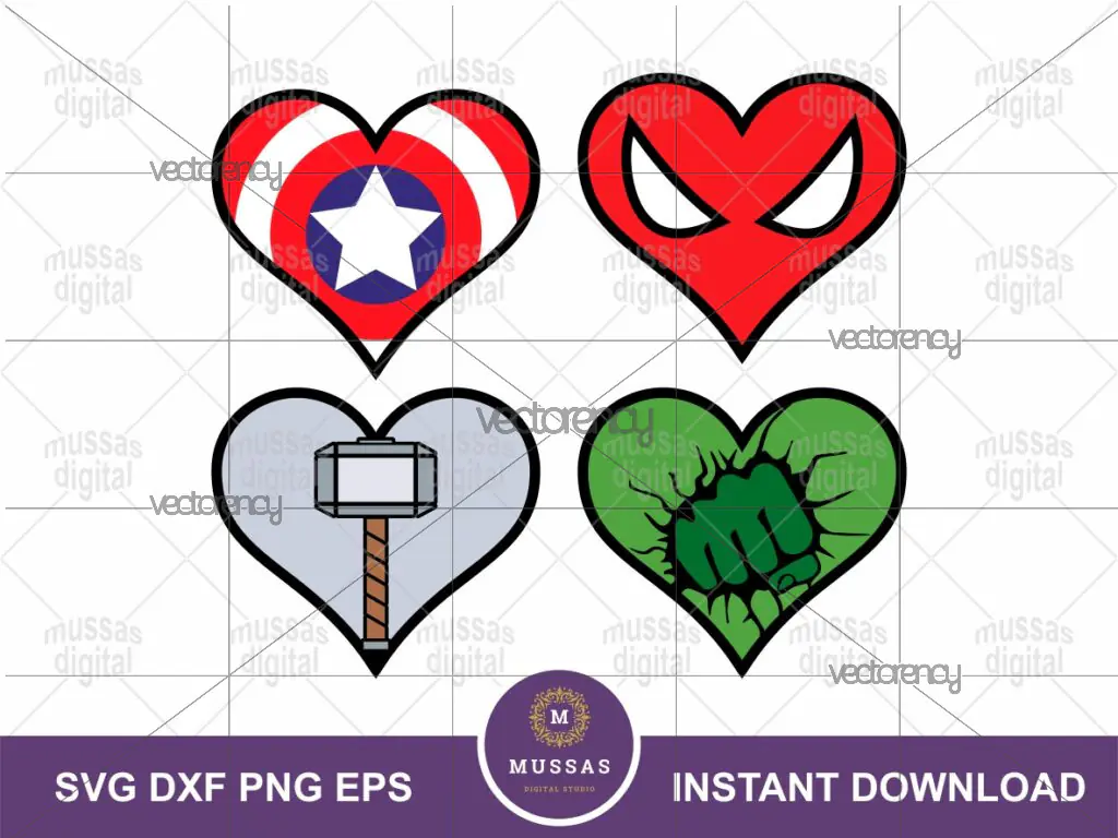 Superhero Heart Design SVG