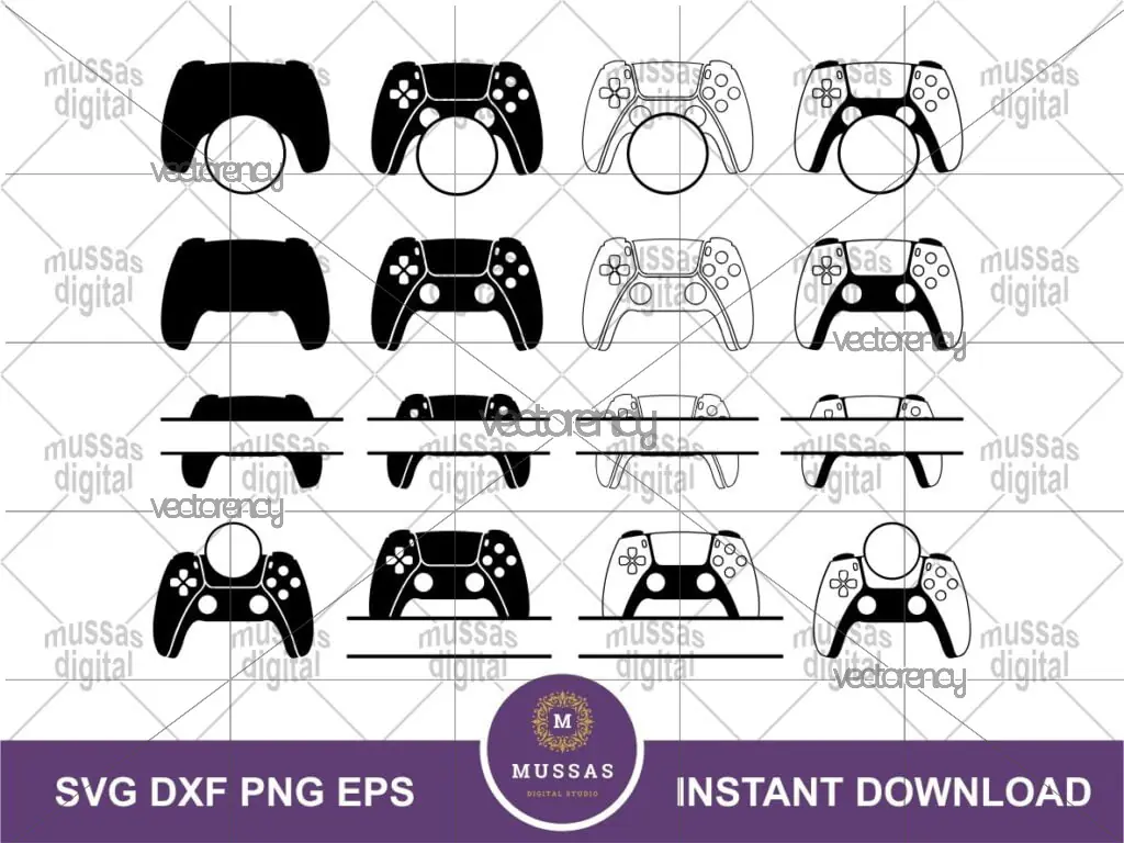 PS5 Game Controller Monogram SVG