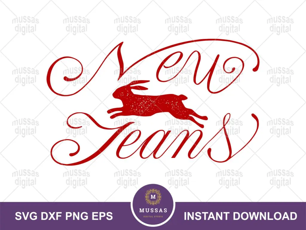 Bunnies New Jeans Red Rabbit Logo SVG