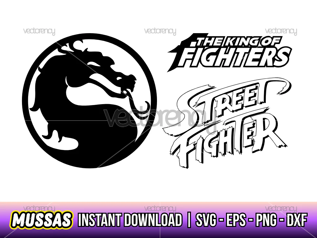Retro Arcade Fighting Game Logo Vector
