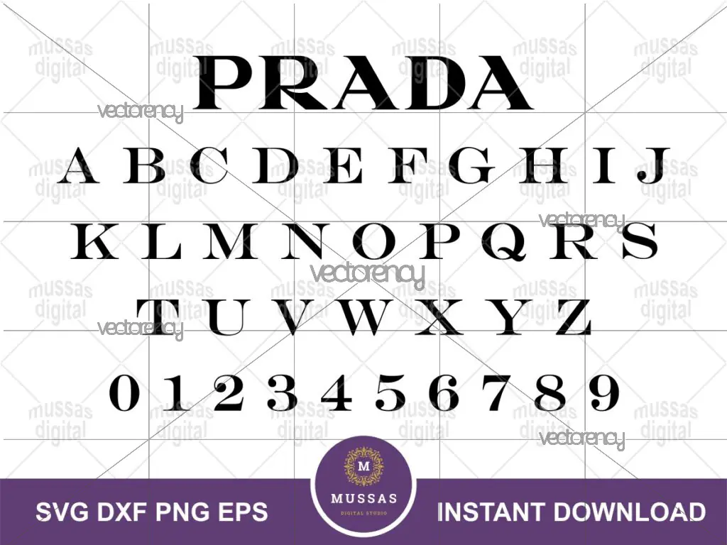 Prada Font SVG Individual