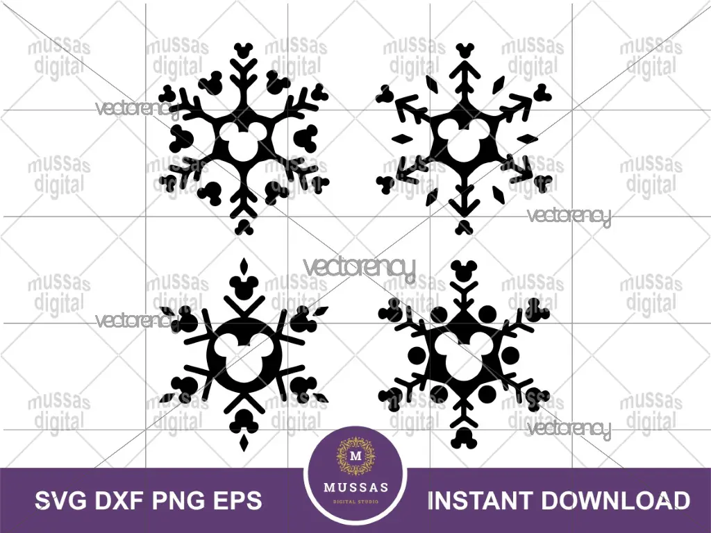 Disneyland Snowflake SVG Christmas