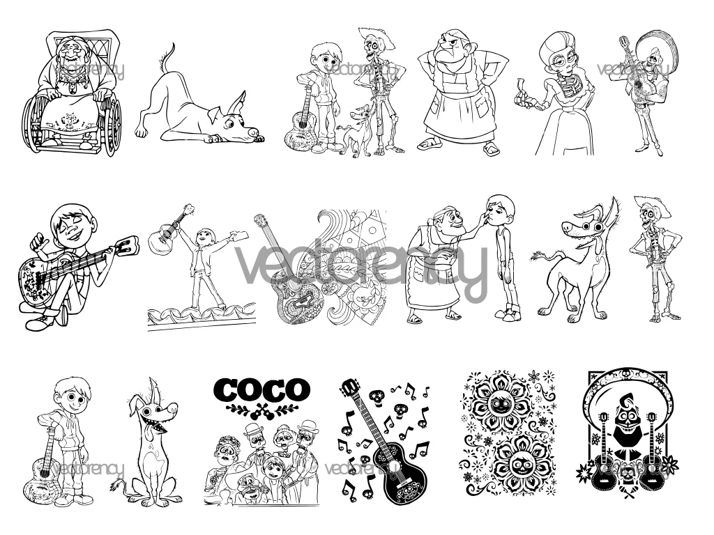 Coco SVG Outline Cartoon PNG EPS