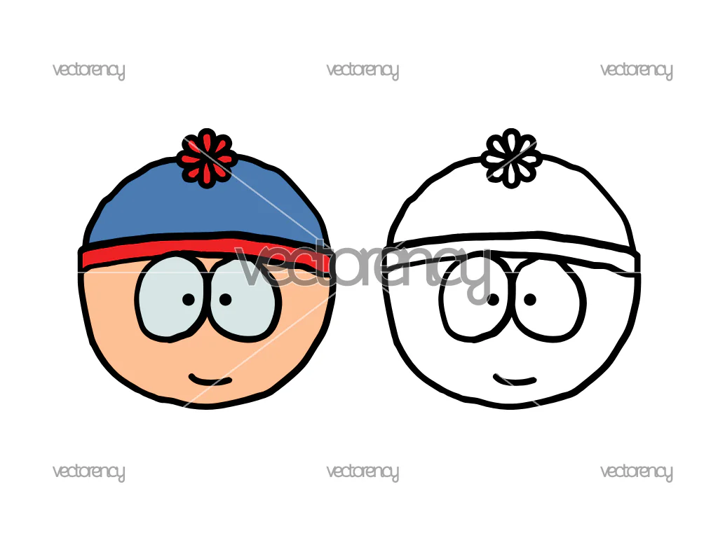South Park Stan Clipart SVG, PNG, EPS Vector Outline