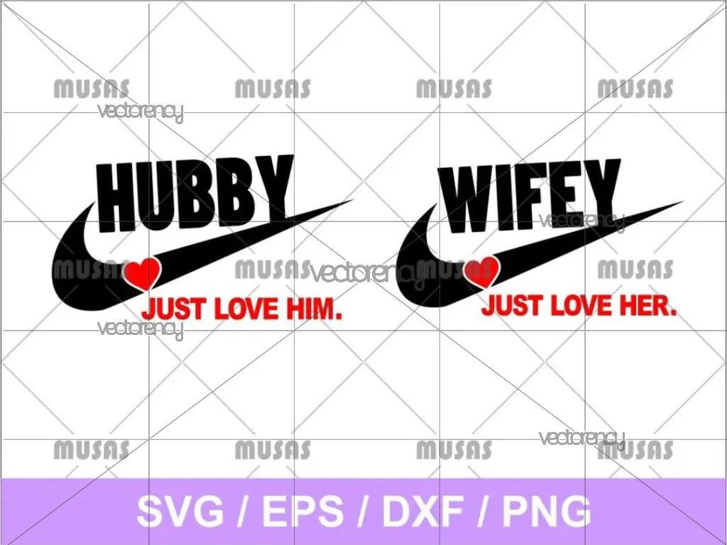 Hubby and Wifey Nike SVG