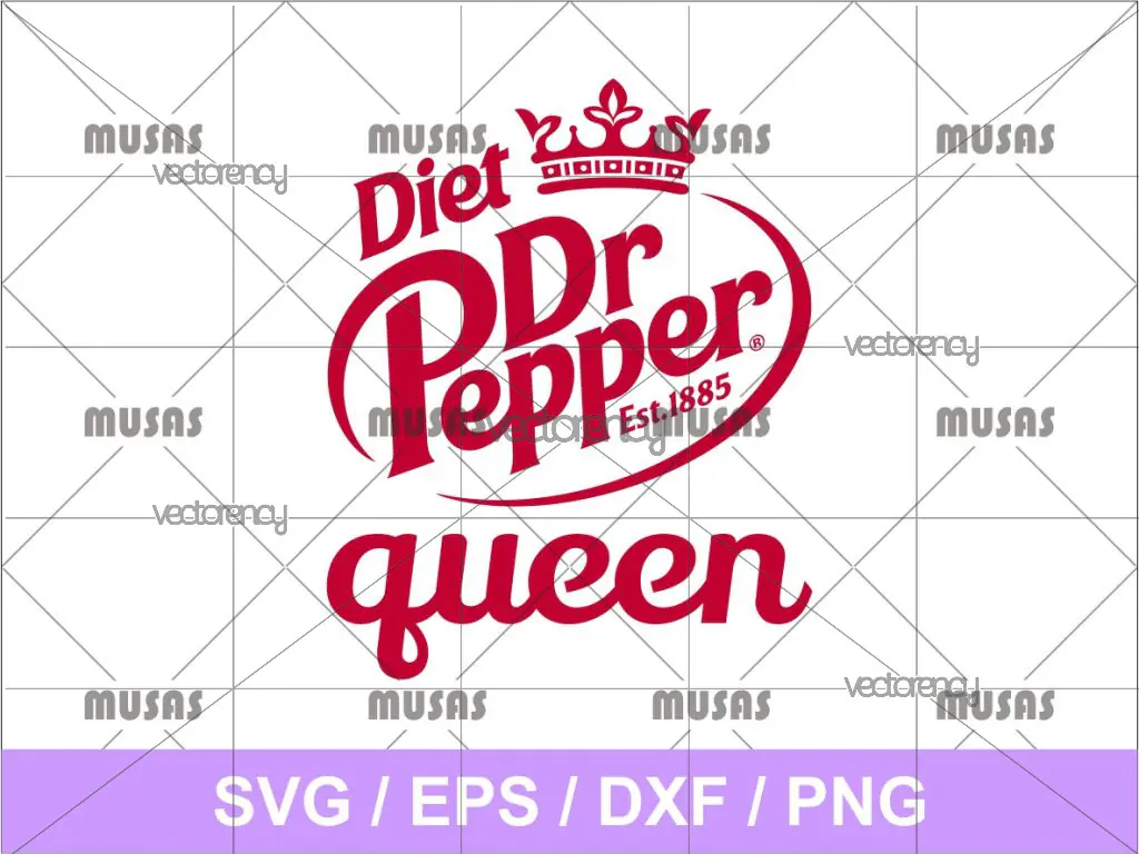 Diet Dr Pepper Queen SVG