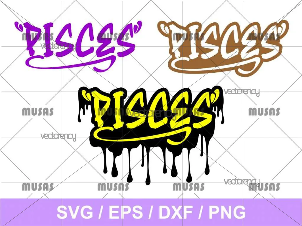 Zodiac Drip Pisces SVG