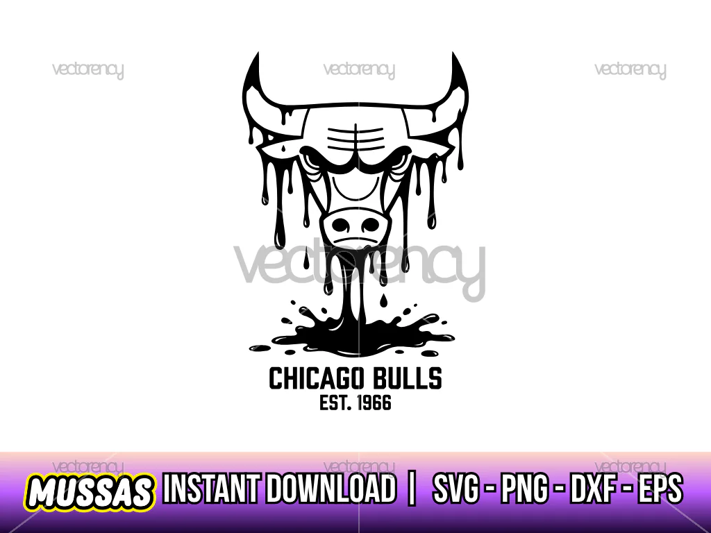 Chicago Bulls Logo Dripping Fun Art