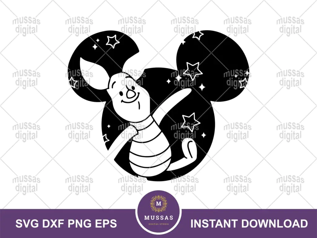 Piglet Ears SVG Winnie Pooh Outline Silhouette