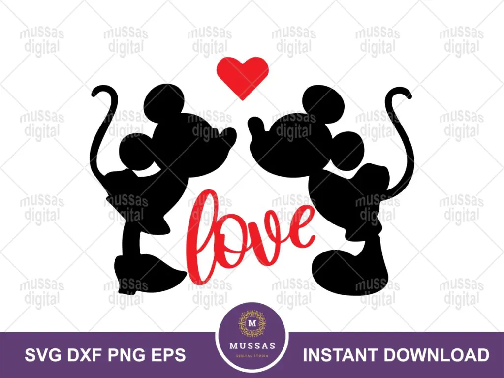 Mouse Love SVG Mouse Valentines Clipart Graphic Image