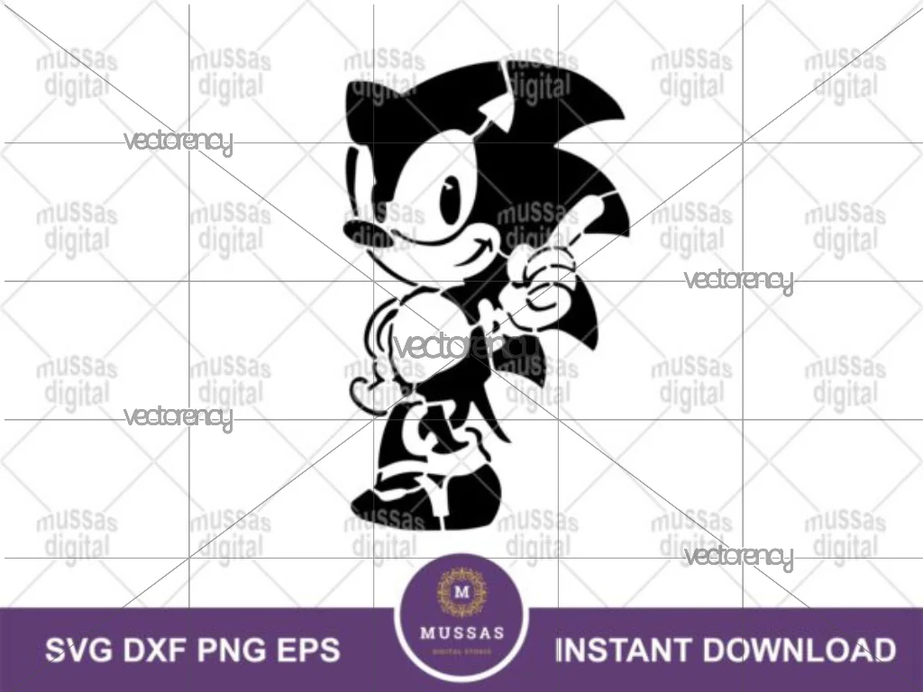 Sonic Digital Cut Files SVG DXF EPS PNG