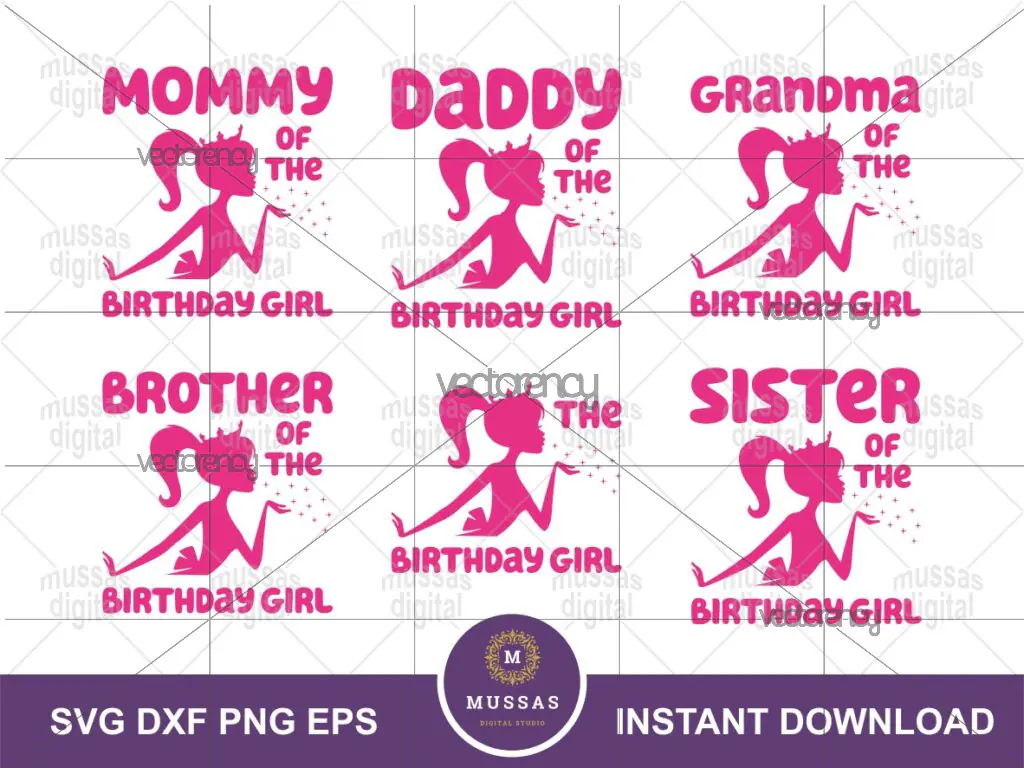 Barbie Birthday Girl Family T-Shirt Design