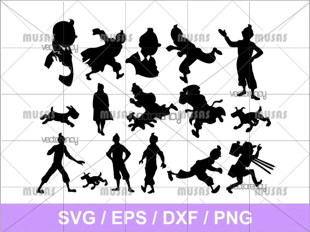 Tintin Silhouette SVG Vector