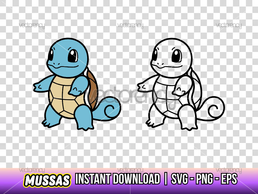 Squirtle Carton Vector Clipart PNG Transparent