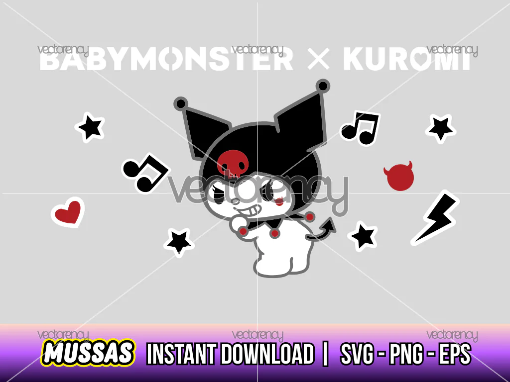 Babymonster x Kuromi Vector PNG HD