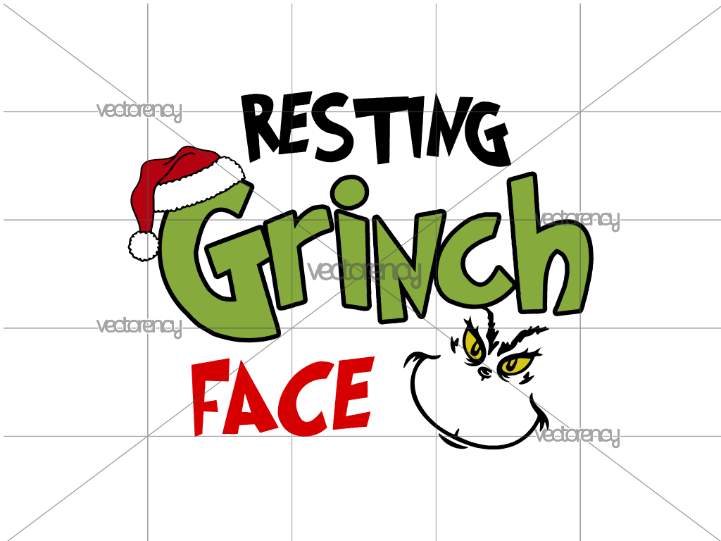 Resting Grinch Face SVG