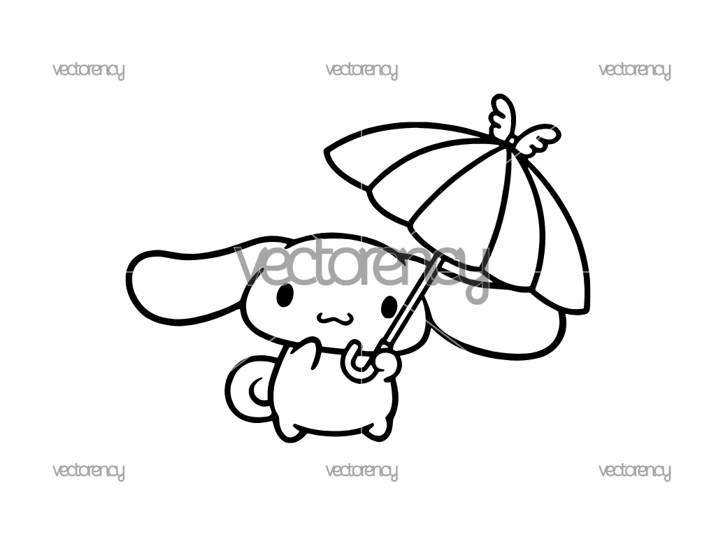 Cute Cinnamoroll Outline Clipart