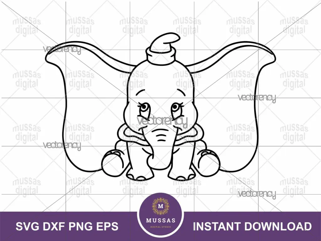 Dumbo Outline Clipart