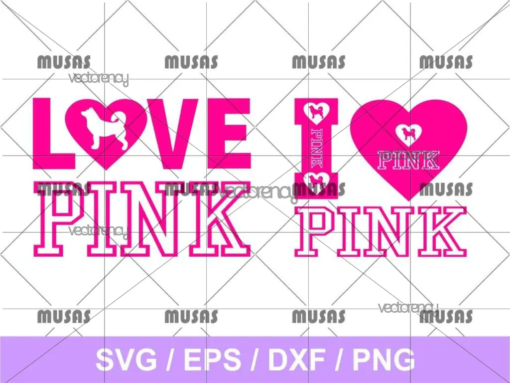 I Love Pink SVG