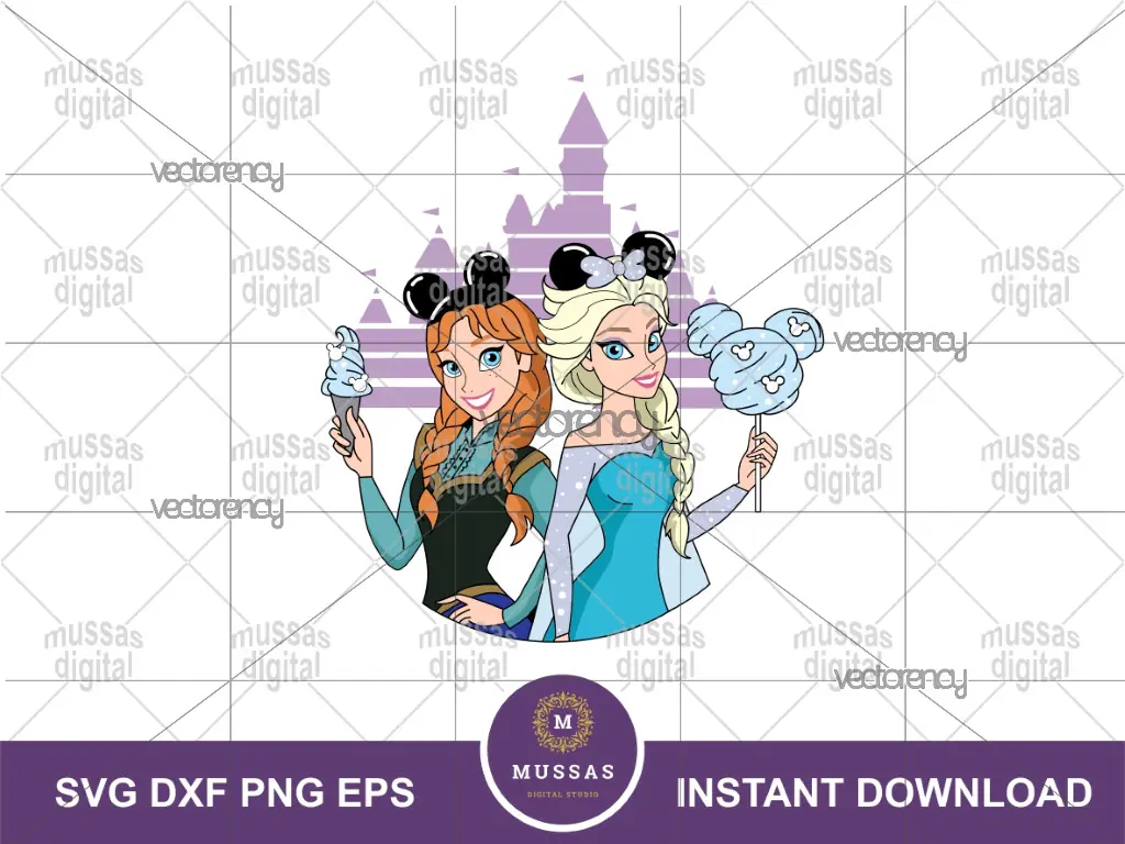 Frozen SVG Elsa Anna Castle Vacay PNG Vector