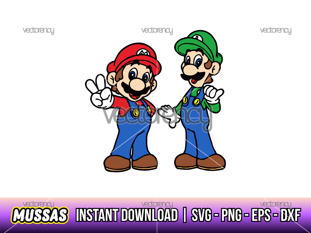 Mario And Luigi Clipart Image PNG EPS DXF SVG