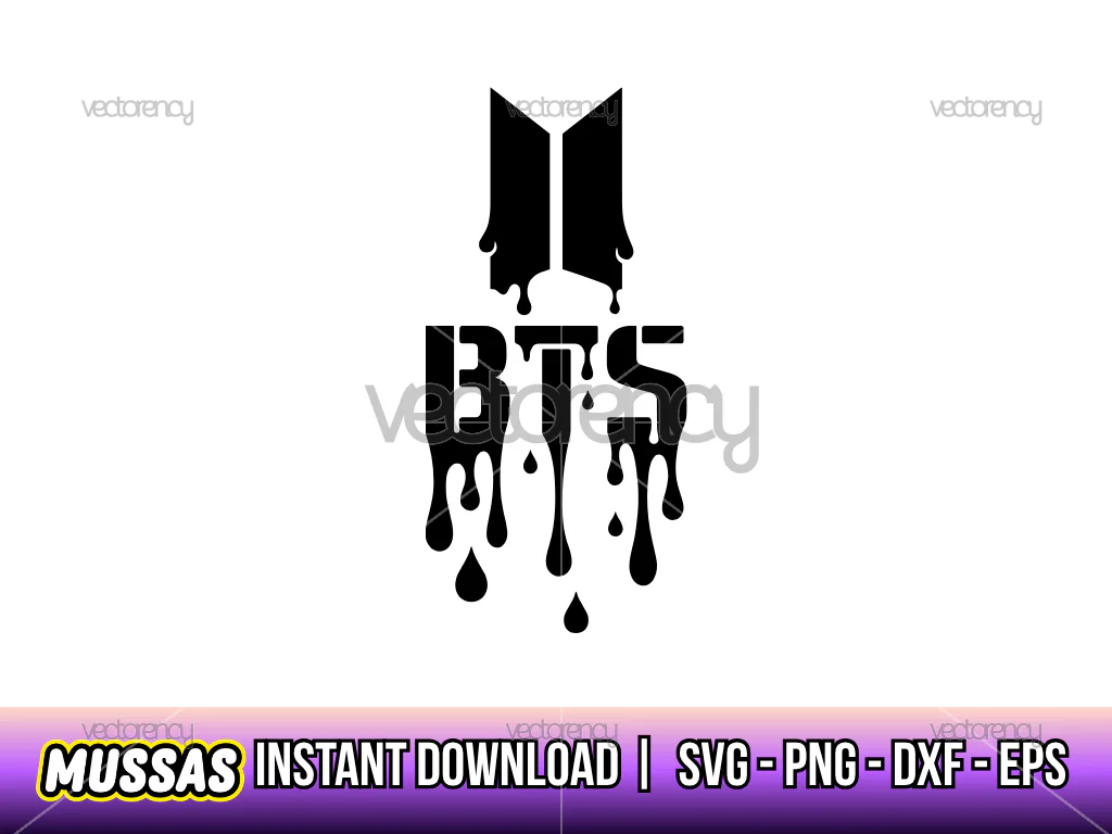 Kpop BTS Logo Drip Fun Art
