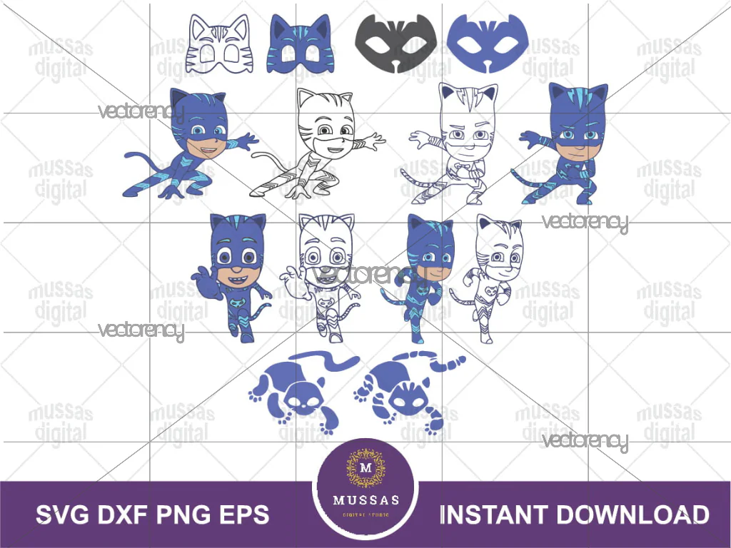 Catboy SVG Bundle Catboy Clipart PJ Mask Cut Files