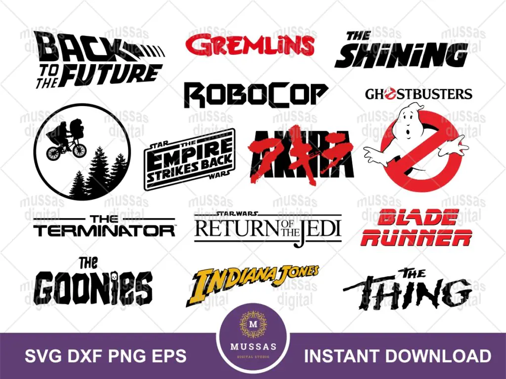 80’s Movie Logo Collection SVG