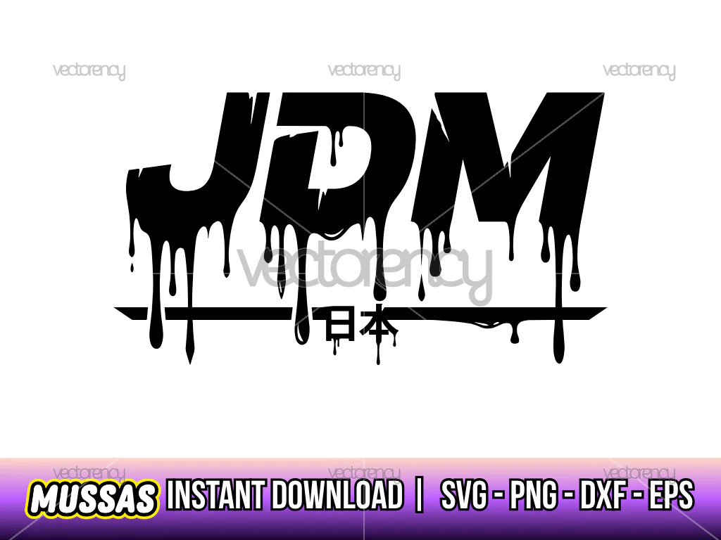 JDM Logo Drip SVG Cricut Cut File Sticker Decals