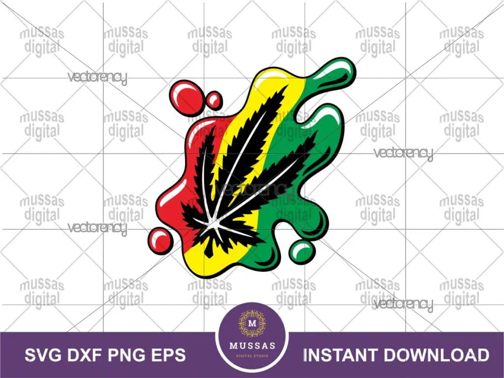 Cannabis Weed Jamaican Flag SVG Layer