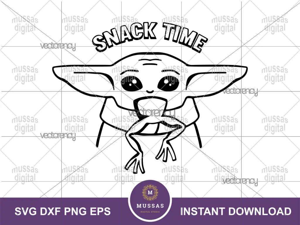 Snack Time Baby Yoda SVG