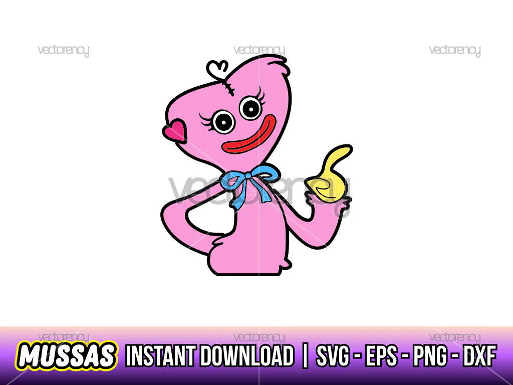 Kissy Missy Huggy Wuggy Clipart PNG Vector SVG