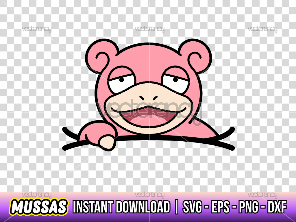 Slowpoke Pokemon Vector PNG Transparent