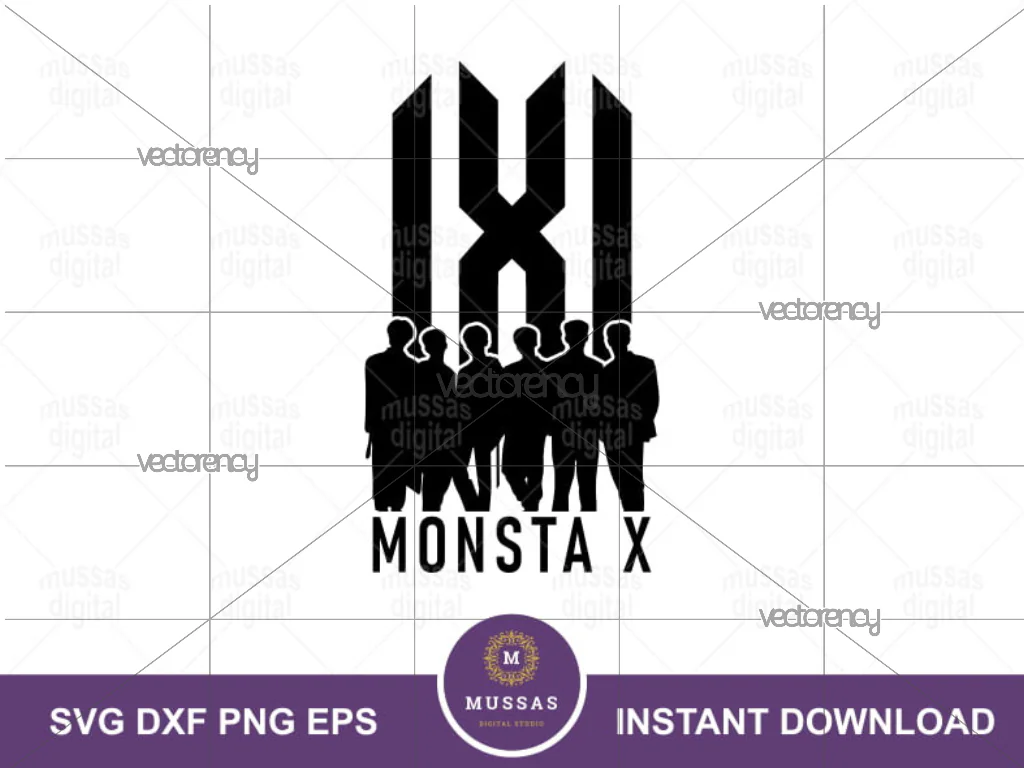 Monsta X Silhouette SVG Vector Image with Logo