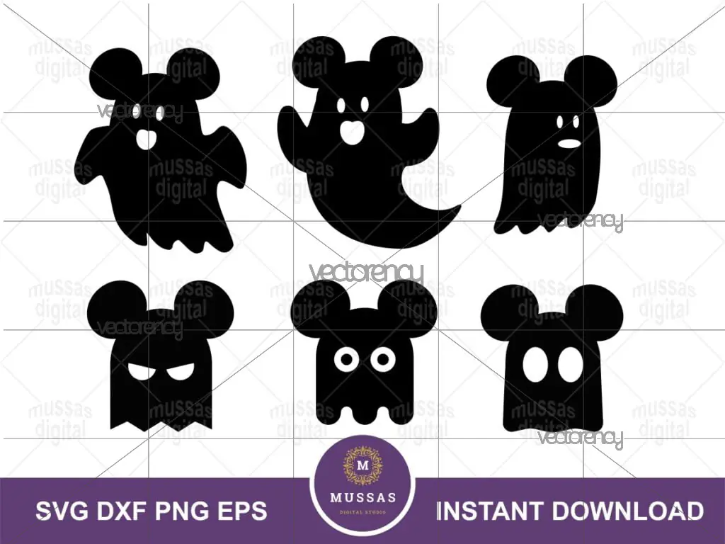 Mickey Ghost SVG Cut Files, Minnie Ghost Cut File Cricut