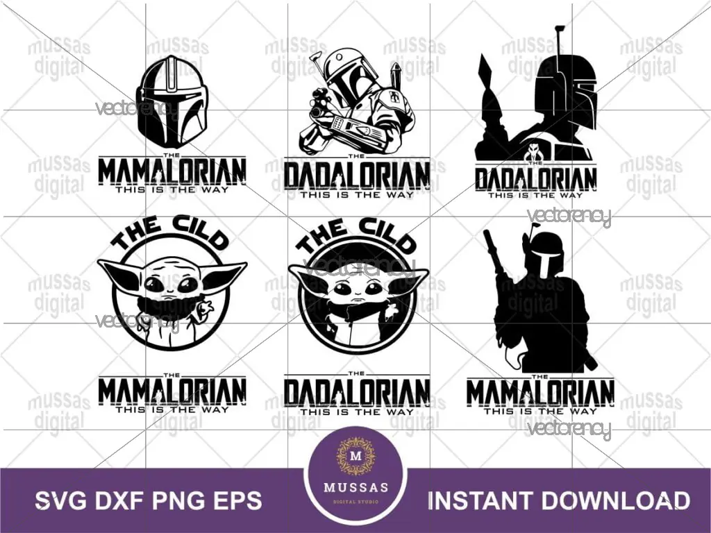 Mandalorian Family SVG Bundle