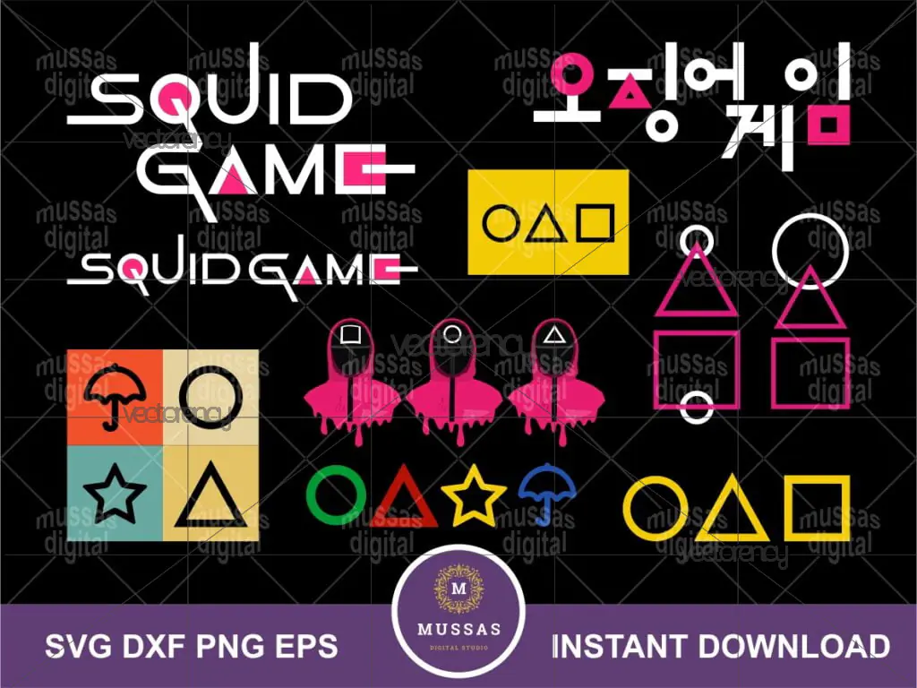 Squid Game SVG Bundle Logo Vector PNG