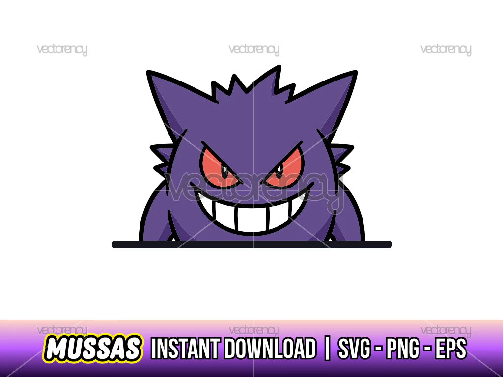 Pokemon Gengar Peeking Out PNG Vector Illustration Peeker
