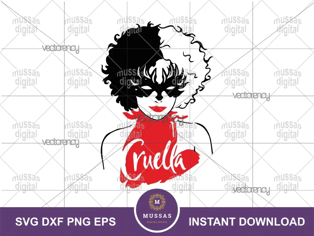 Cruella SVG design for Cricut, Cruella Vector, Emma Stones